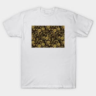 Gold Floral Pattern T-Shirt